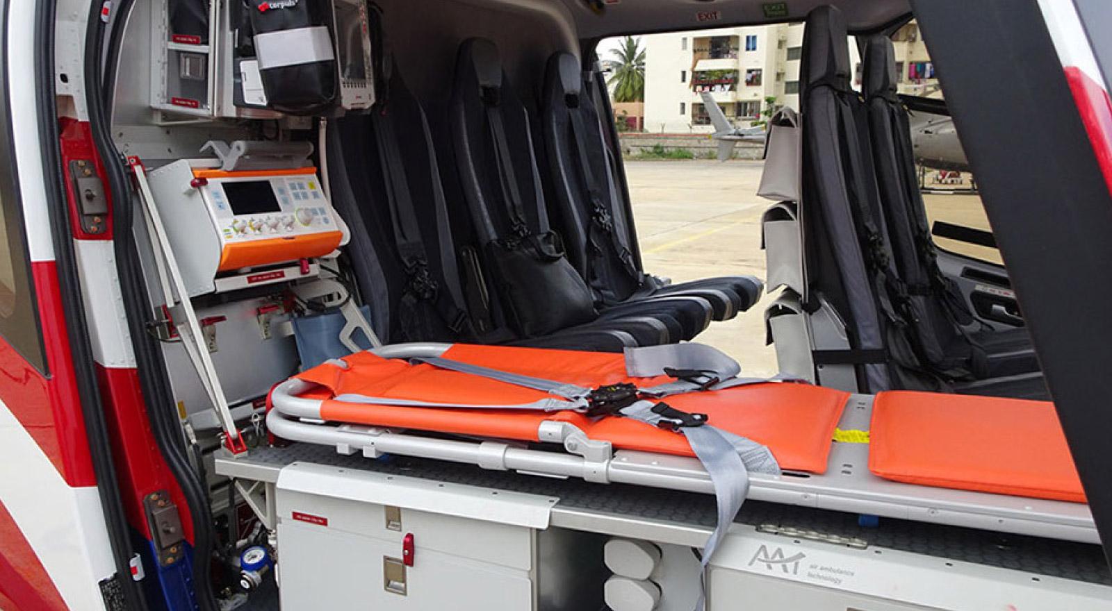 ems interior with medical cabinets